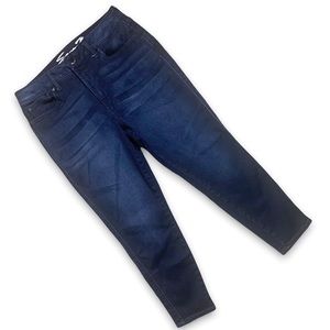Seven7 High Rise Skinny Crop Dark Indigo Denim Size 14